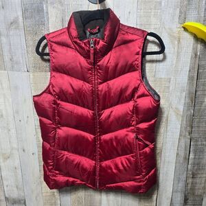 Eddie Bauer Red Goose Down Insulated Full Zip Puffer Vest